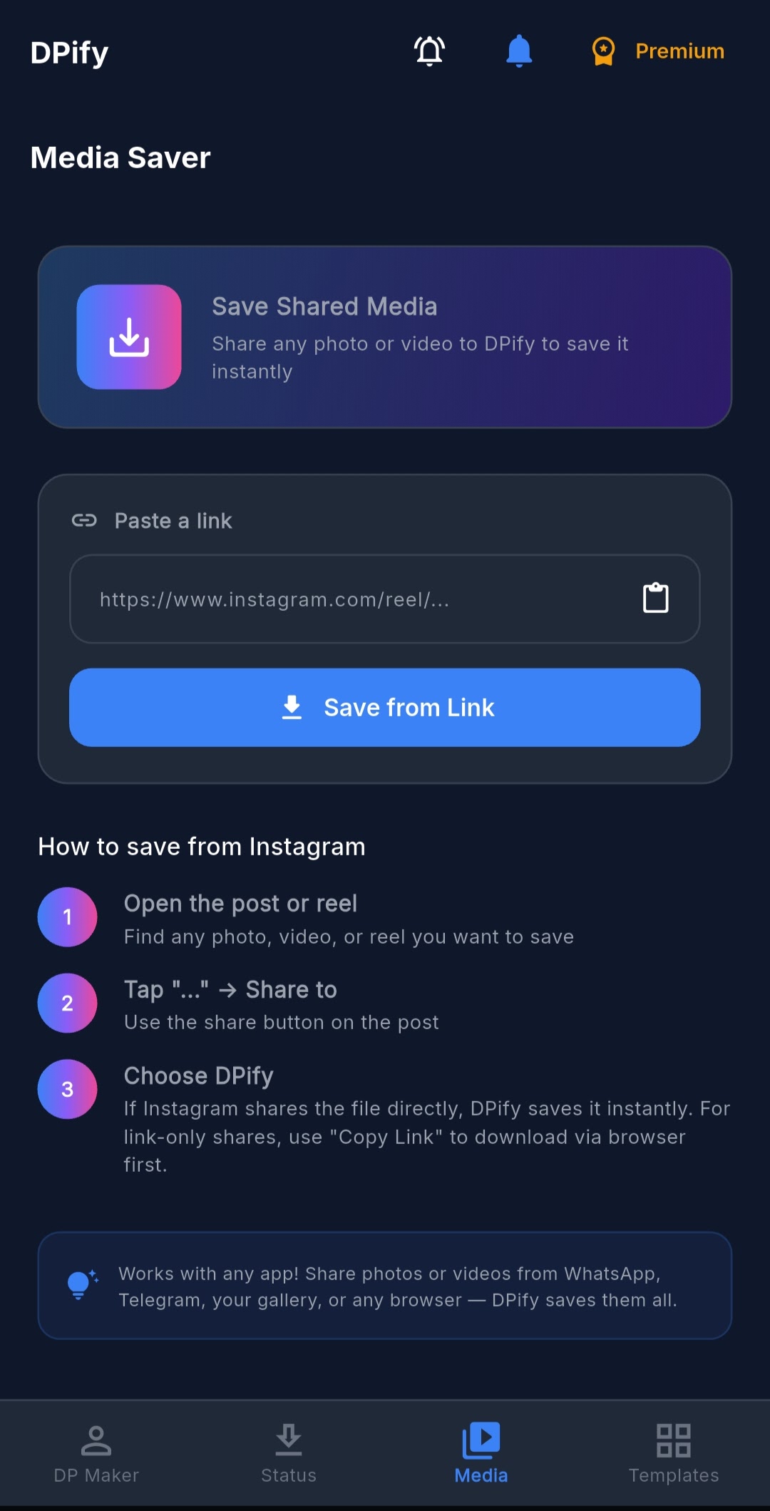 Instagram media saver browser workflow