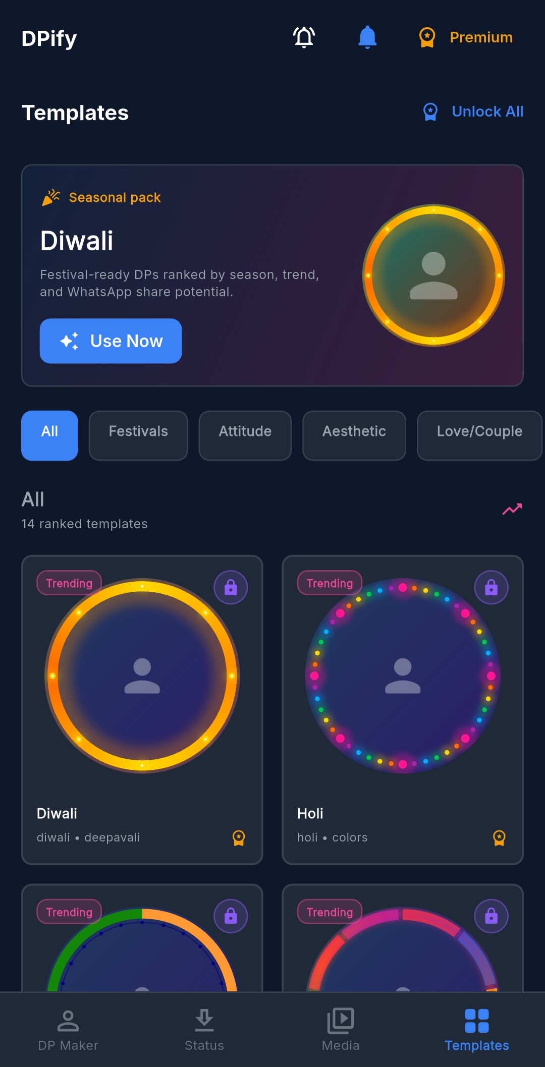 DPify HD festival and profile templates